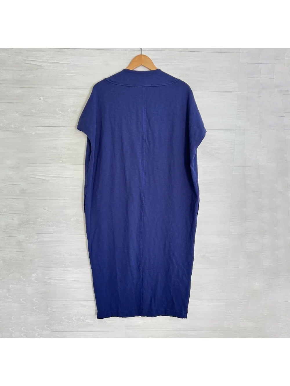 FP Beach Free People Blue Oversized French Terry Tunic Dress Pockets XS